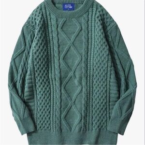 Aelfric Eden Womans Green Heavy Knit Sweater Soft Long Sleeve M Long Sleeve